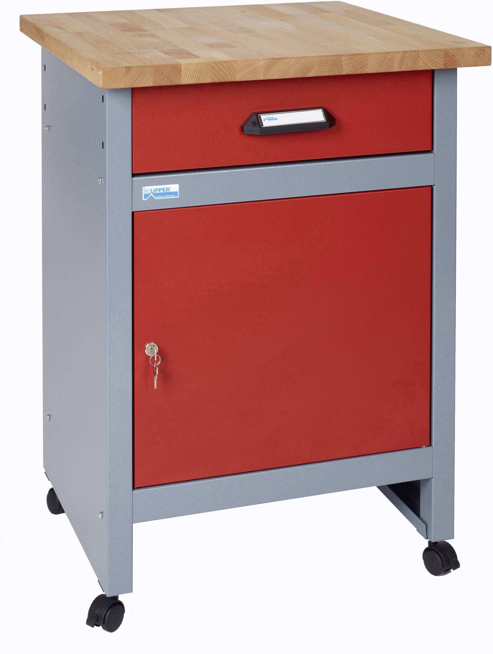 Küpper 12192 Beistelltisch mit Rollen rot (B x H x T) 600 x 840 x 600mm
