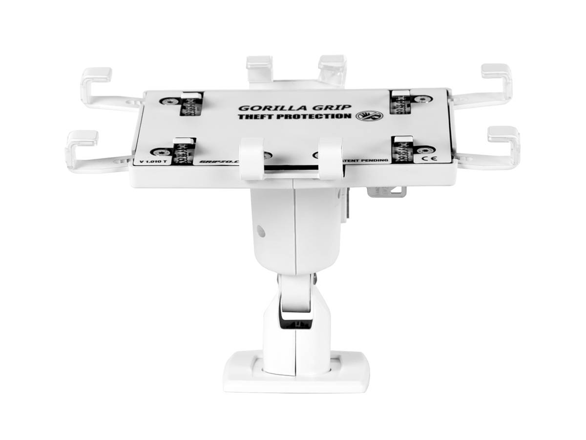 Gripzo Universal Tablet Halterung Diebstahlschutz 7-11 Zoll, Säule rund, weiß