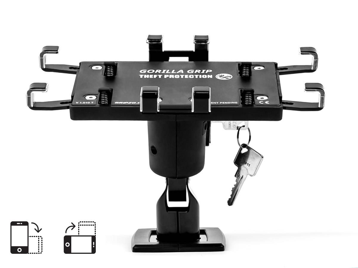 Gripzo Universal Tablet Halterung Diebstahlschutz XL abschließbar 12-13 Zoll, sc...