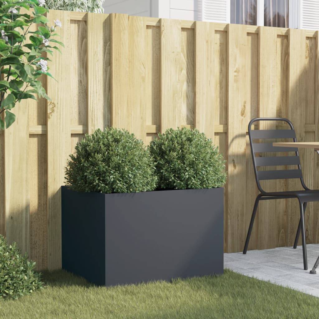 vidaXL Pflanzkübel Anthrazit 62x47x46 cm Stahl