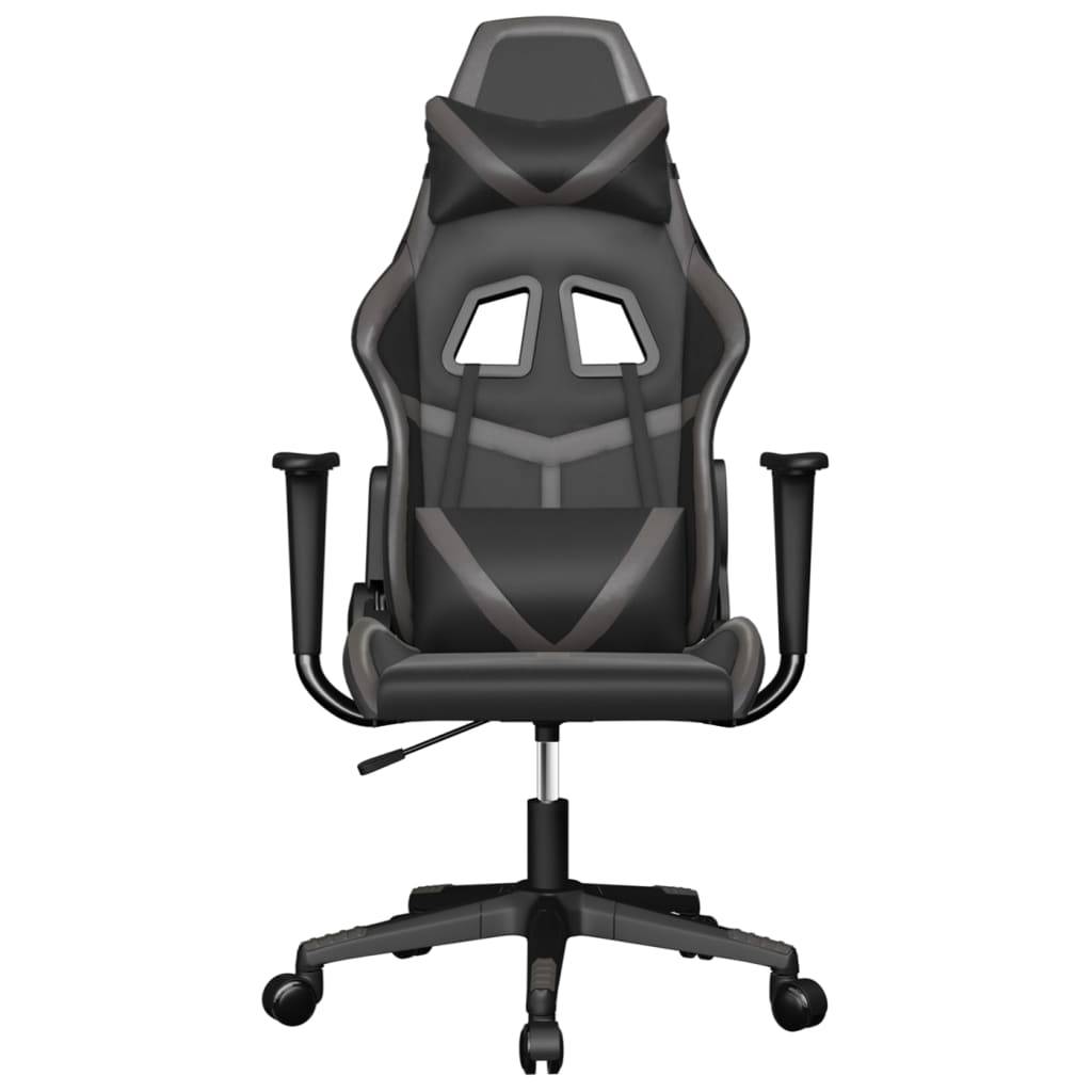 vidaXL Gaming-Stuhl Schwarz und Grau Kunstleder