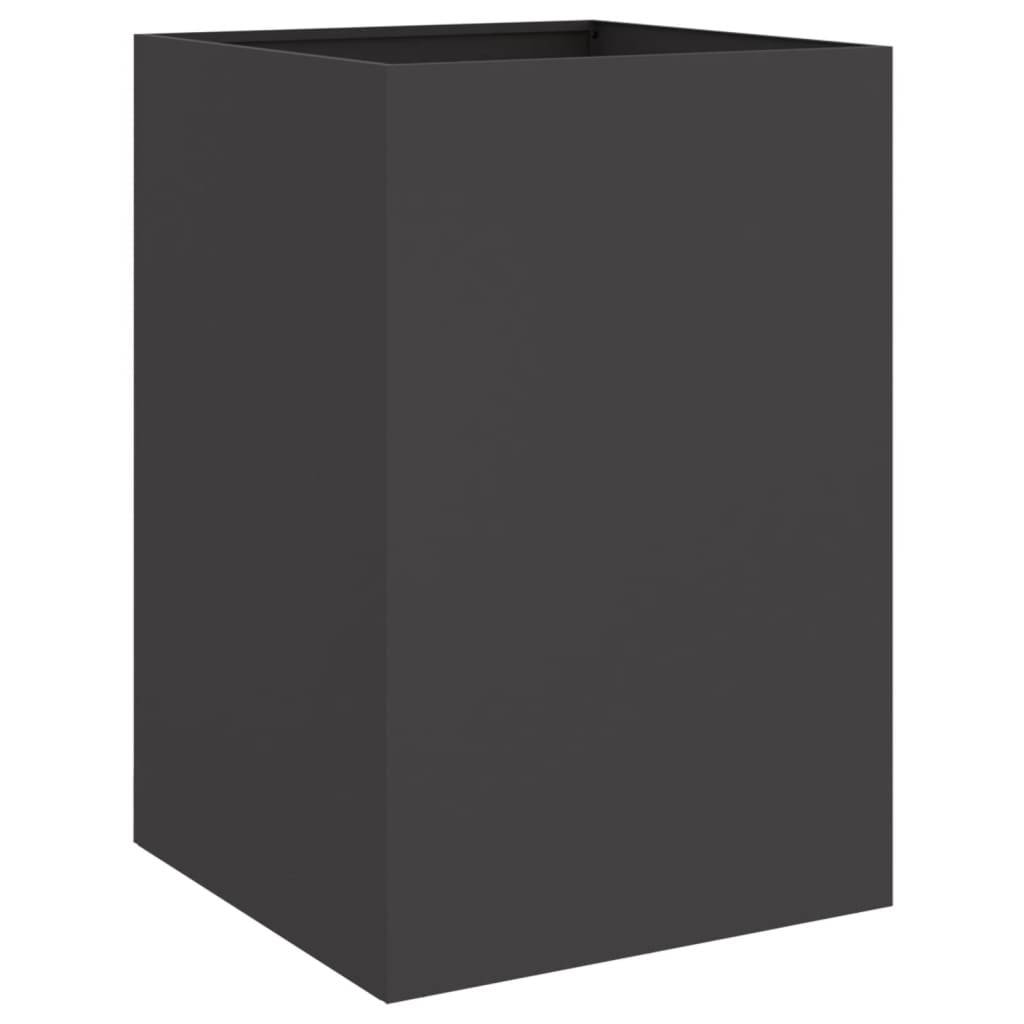 vidaXL Pflanzkübel Schwarz 52x48x75 cm Stahl
