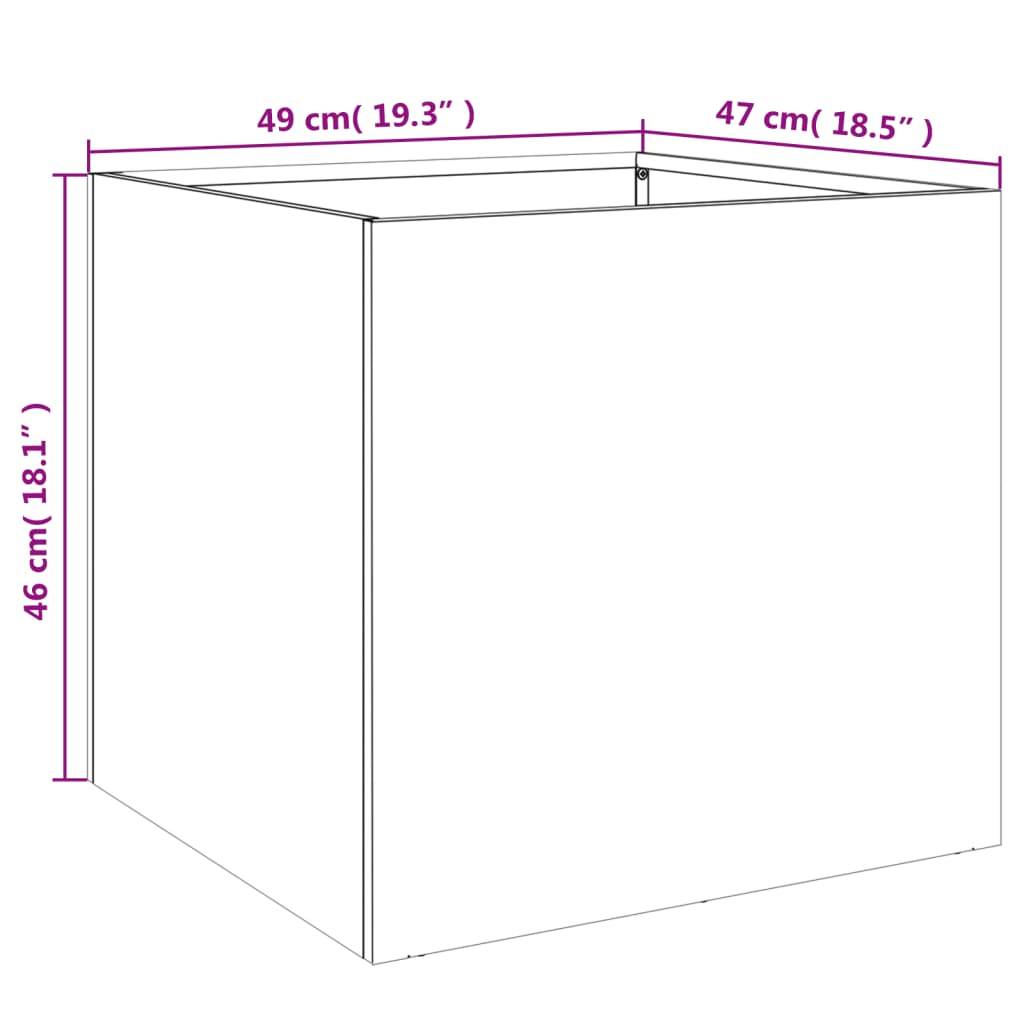 vidaXL Pflanzkübel Schwarz 49x47x46 cm Stahl