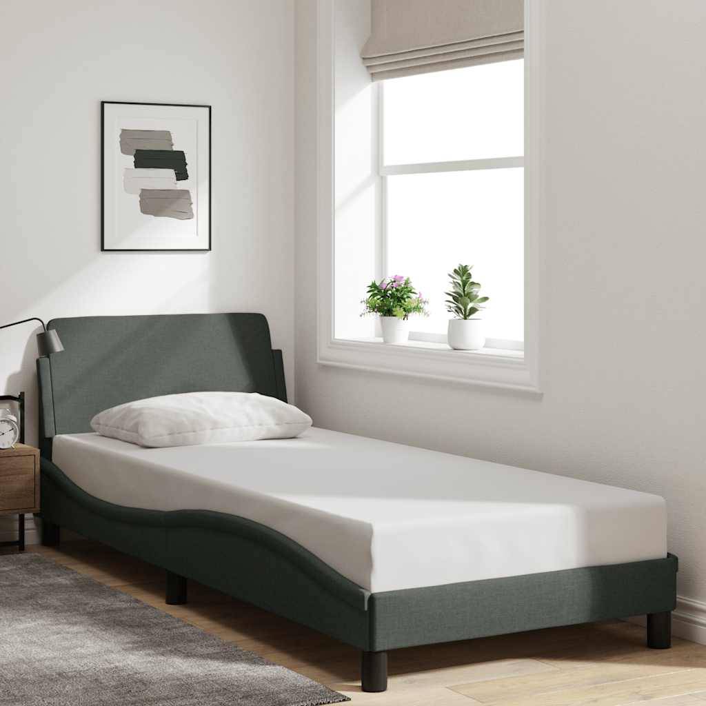 vidaXL Bettgestell ohne Matratze Dunkelgrau 80x200 cm Stoff