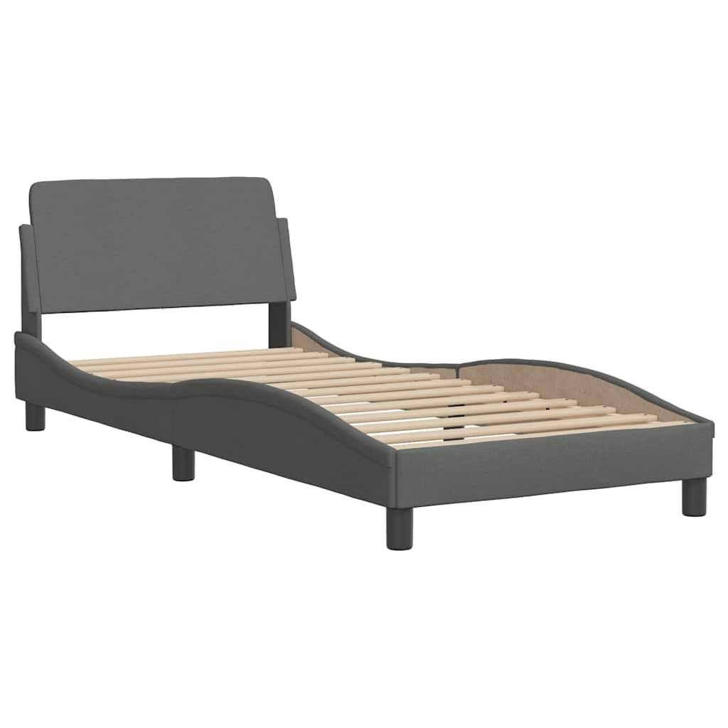 vidaXL Bettgestell ohne Matratze Dunkelgrau 80x200 cm Stoff