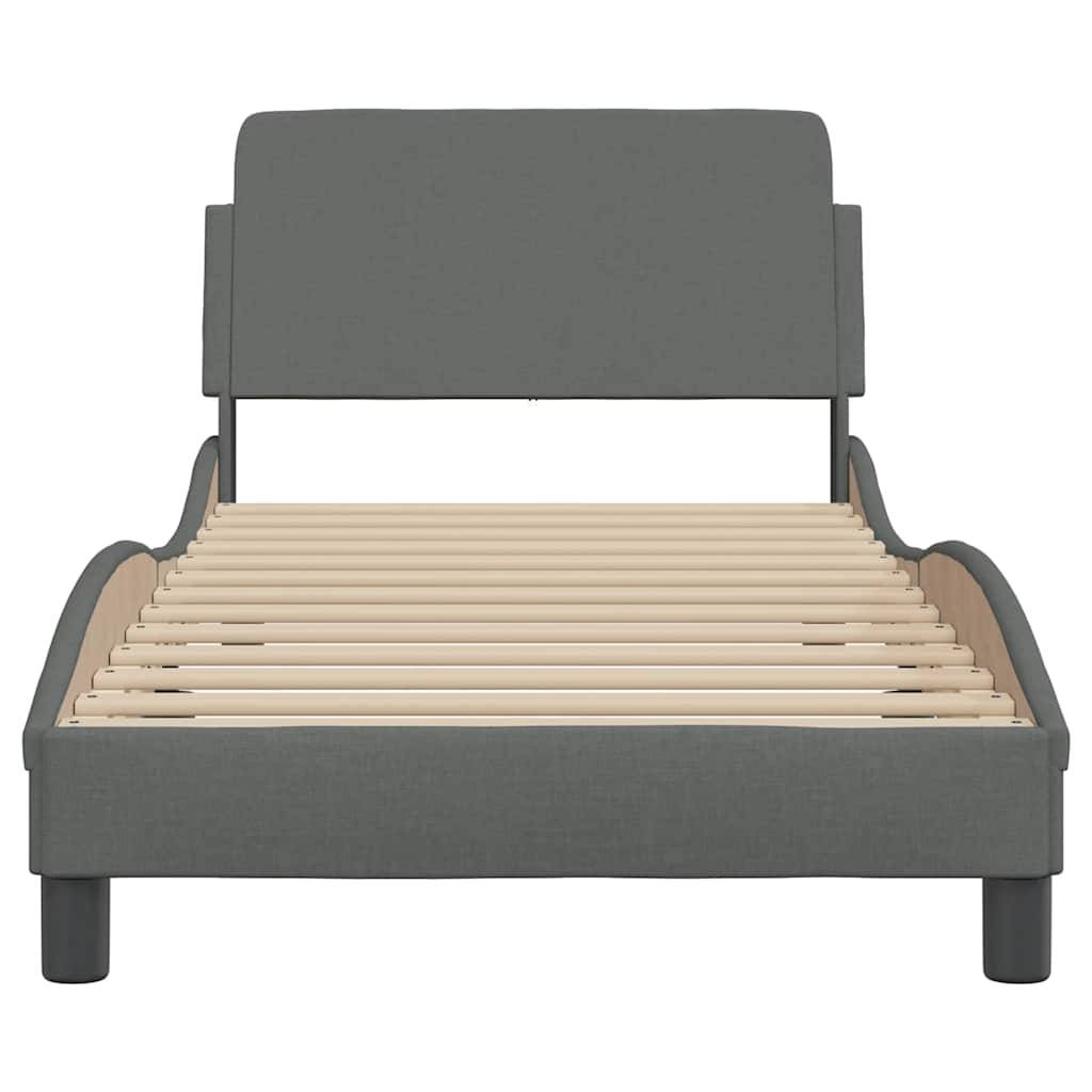 vidaXL Bettgestell ohne Matratze Dunkelgrau 80x200 cm Stoff