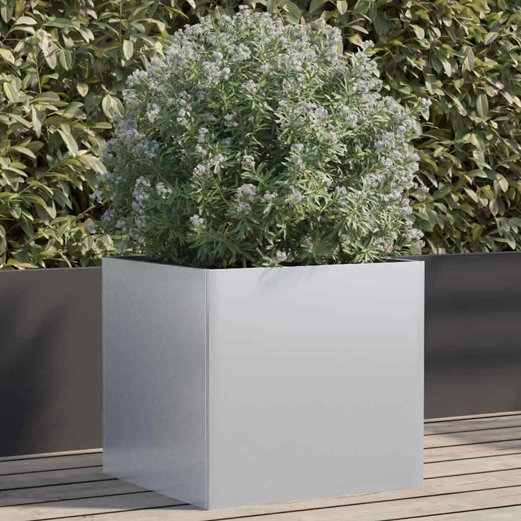 vidaXL Pflanzkübel Silbern 49x47x46 cm Verzinkter Stahl