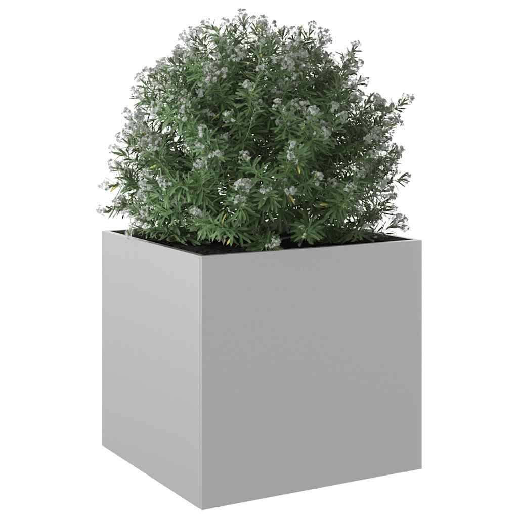 vidaXL Pflanzkübel Silbern 49x47x46 cm Verzinkter Stahl