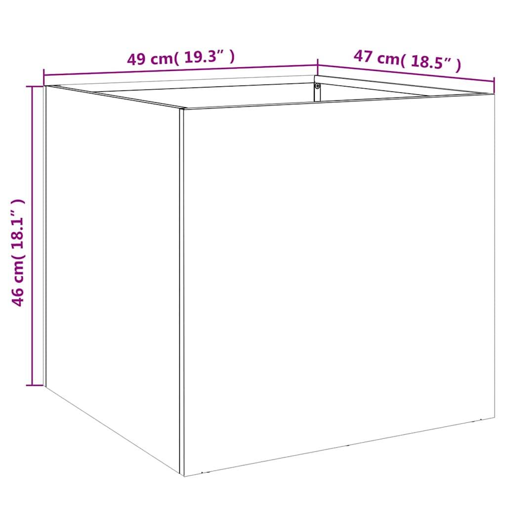 vidaXL Pflanzkübel Silbern 49x47x46 cm Verzinkter Stahl