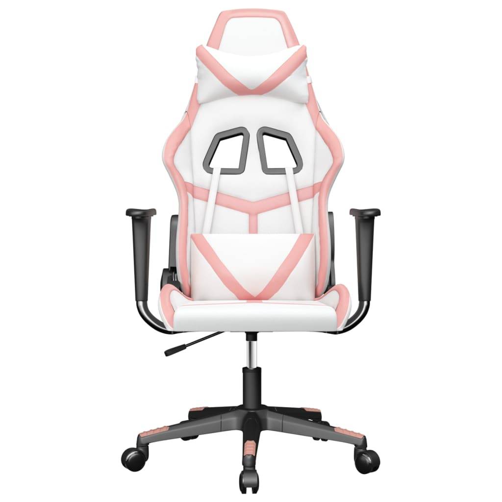 vidaXL Gaming-Stuhl Weiß und Rosa Kunstleder