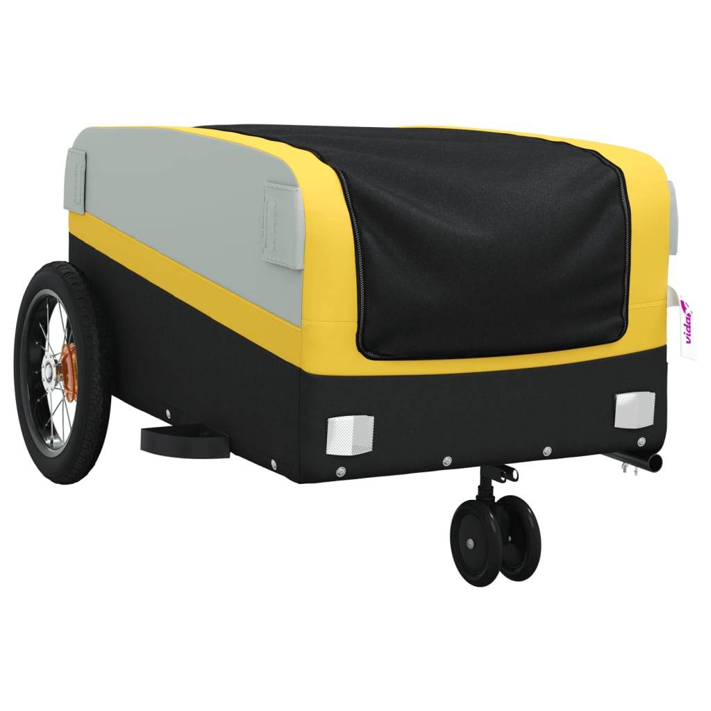 vidaXL Fahrradanhänger Schwarz und Gelb 30 kg Eisen