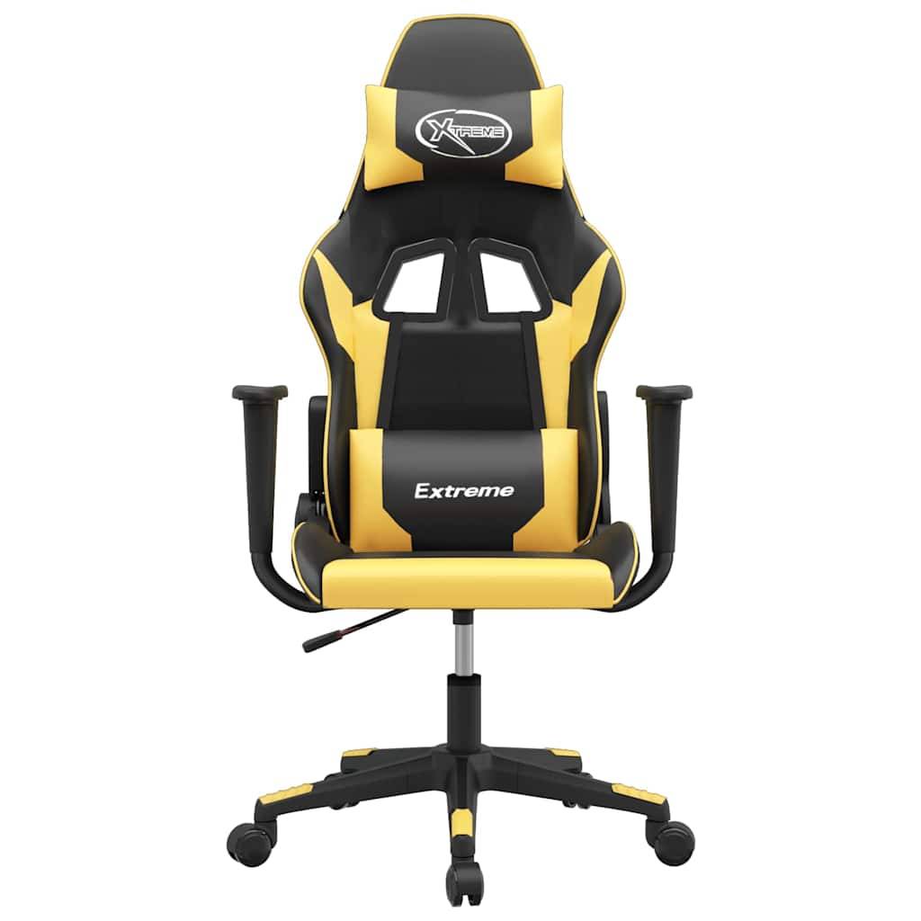 vidaXL Gaming-Stuhl Schwarz und Golden Kunstleder