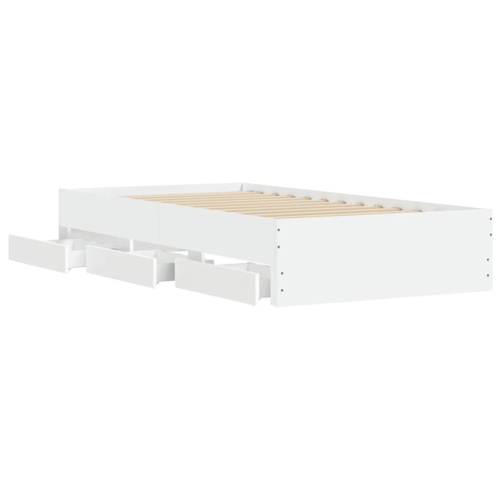 vidaXL Bettgestell mit Schubladen Weiß 75x190 cm Holzwerkstoff