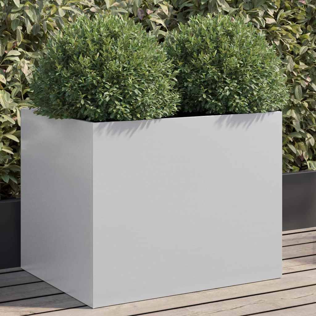 vidaXL Pflanzkübel Silbern 62x47x46 cm Verzinkter Stahl