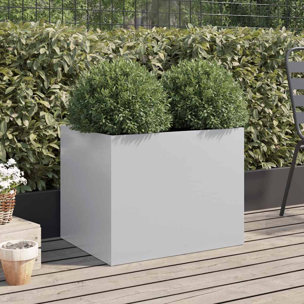 vidaXL Pflanzkübel Silbern 62x47x46 cm Verzinkter Stahl