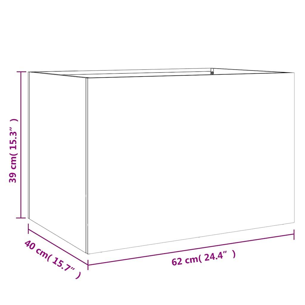 vidaXL Pflanzkübel Silbern 62x40x39 cm Verzinkter Stahl