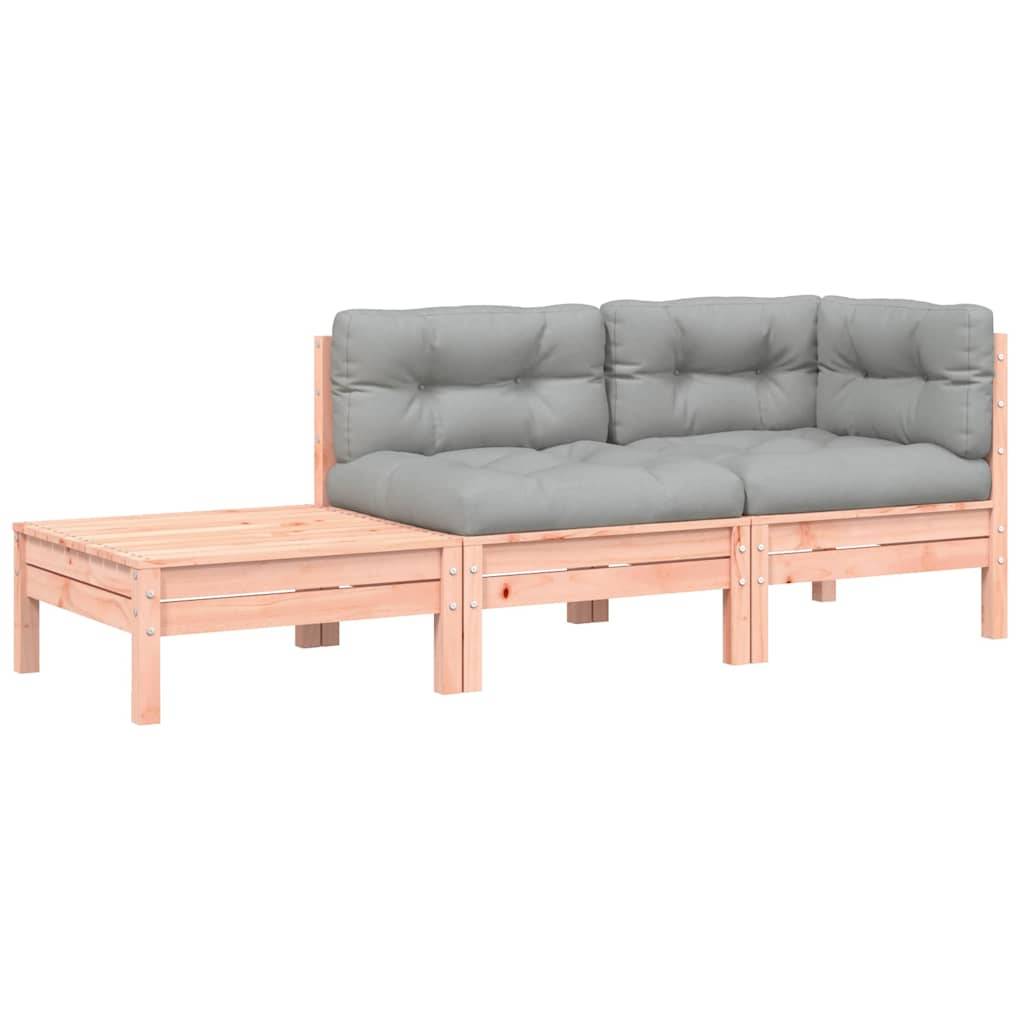 vidaXL Gartensofa mit Kissen und Fußhocker Massivholz Douglasie