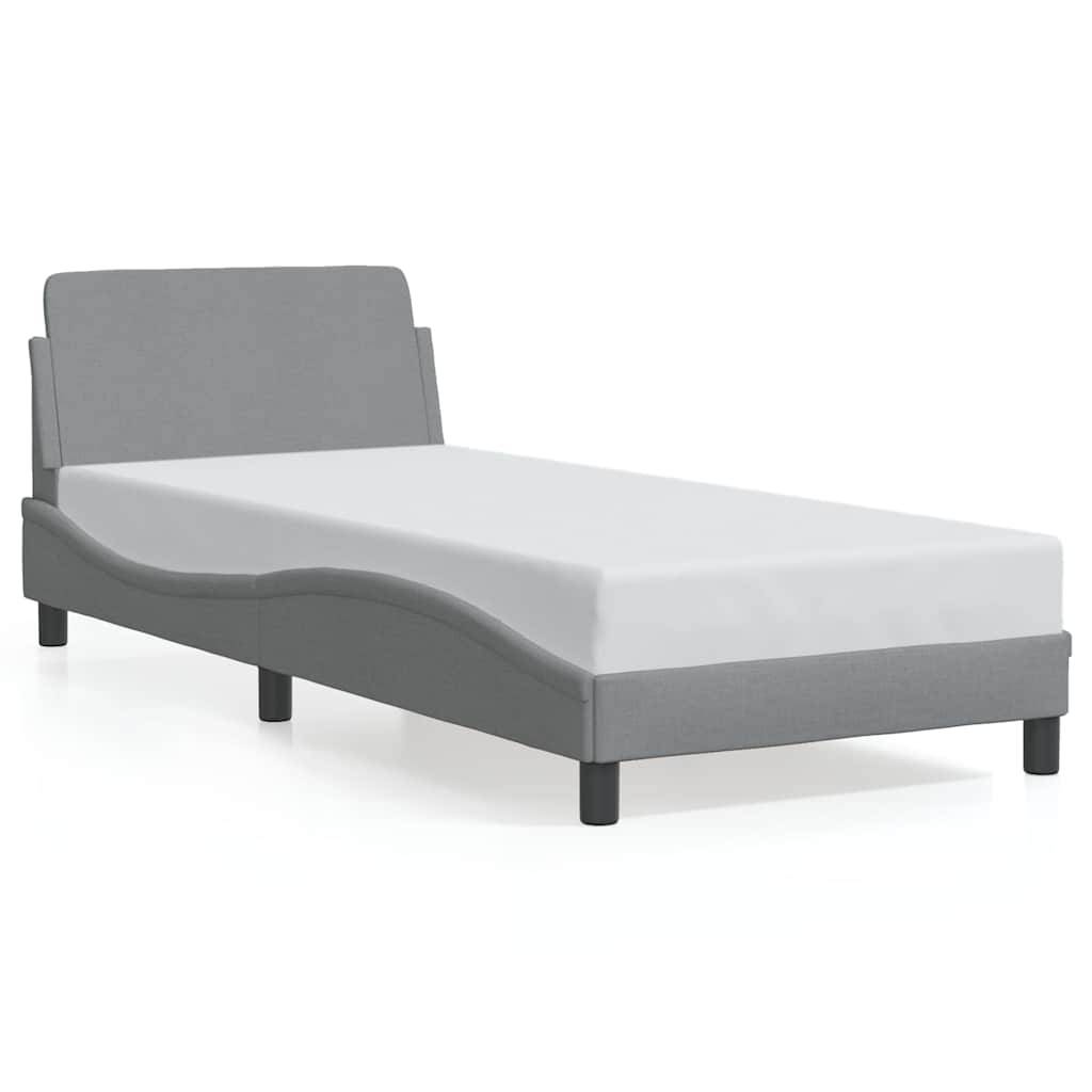 vidaXL Bettgestell ohne Matratze Hellgrau 80x200 cm Stoff
