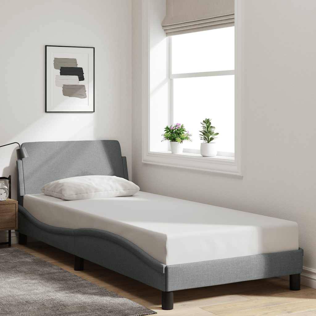 vidaXL Bettgestell ohne Matratze Hellgrau 80x200 cm Stoff