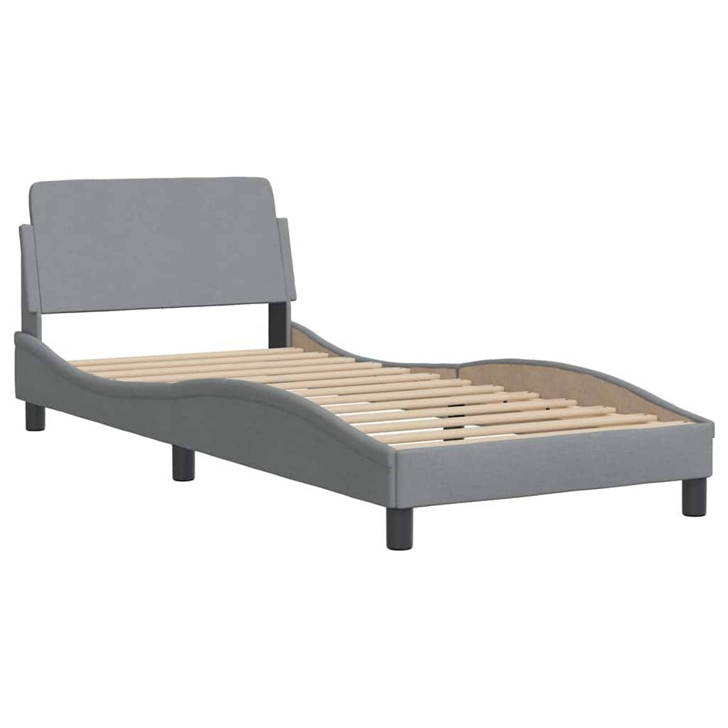 vidaXL Bettgestell ohne Matratze Hellgrau 80x200 cm Stoff