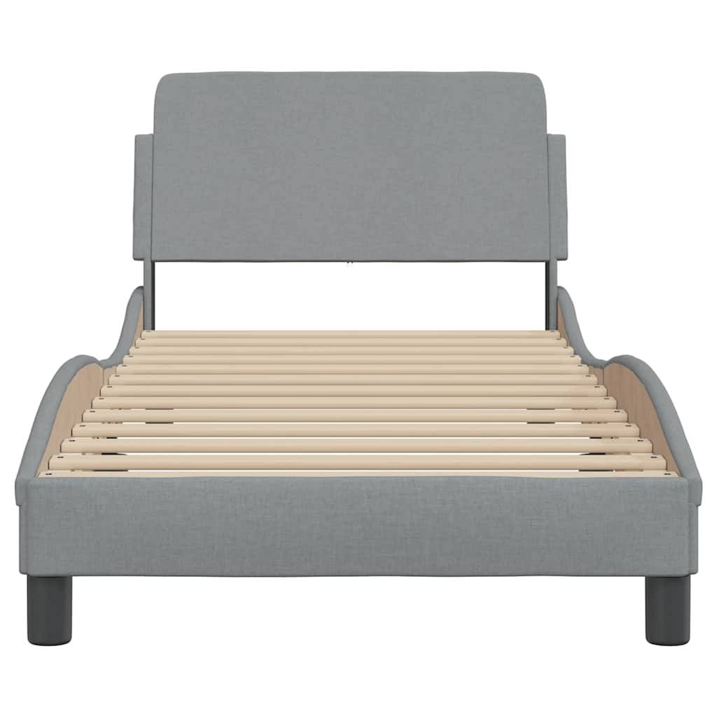 vidaXL Bettgestell ohne Matratze Hellgrau 80x200 cm Stoff