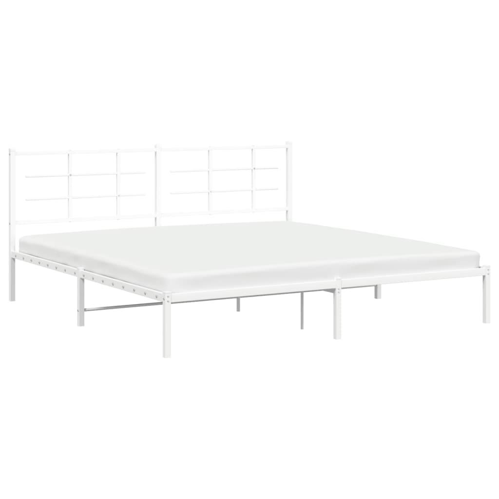 vidaXL Bettgestell mit Kopfteil Metall Weiß 193x203 cm
