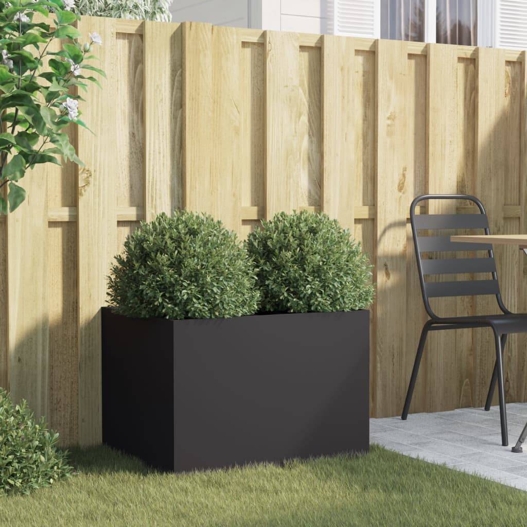 vidaXL Pflanzkübel Schwarz 62x47x46 cm Stahl