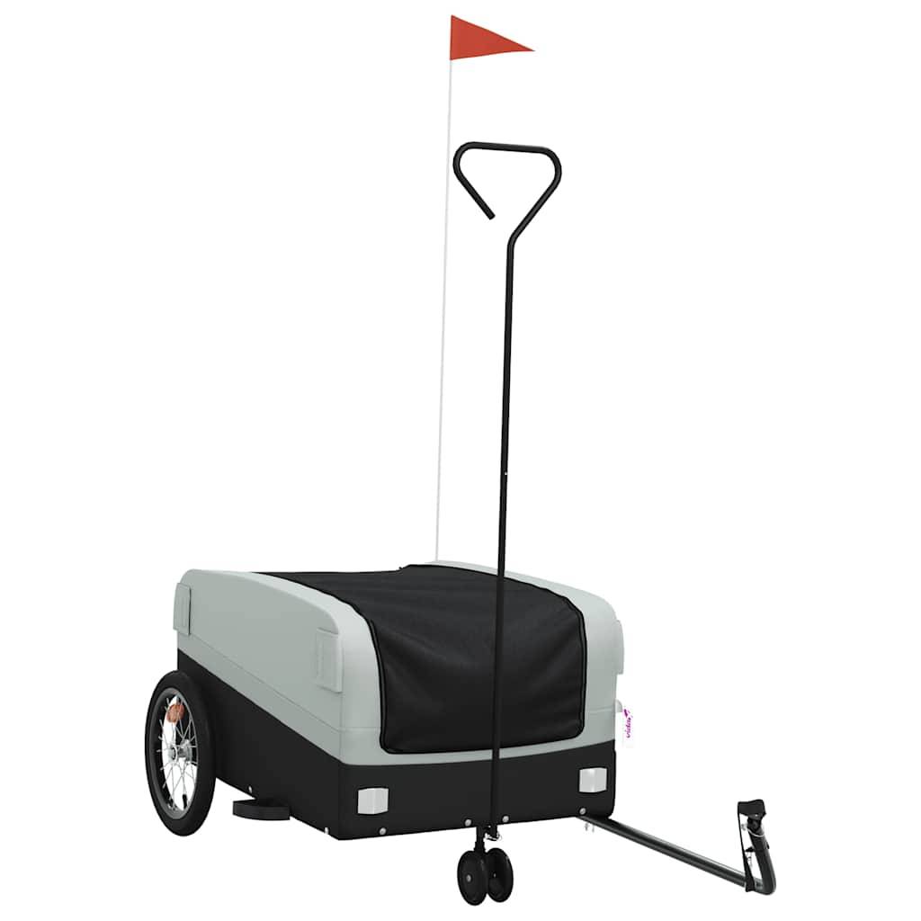 vidaXL Fahrradanhänger Schwarz und Grau 45 kg Eisen