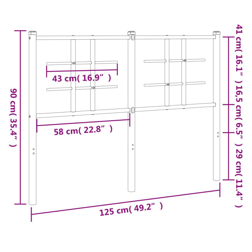 vidaXL Kopfteil Metall Weiß 120 cm