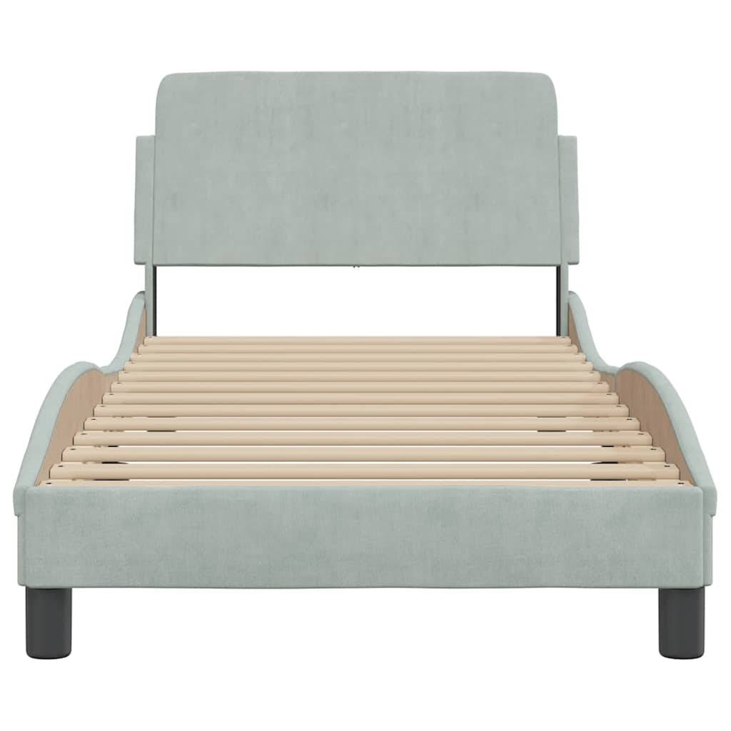 vidaXL Bettgestell ohne Matratze Hellgrau 90x190 cm Samt