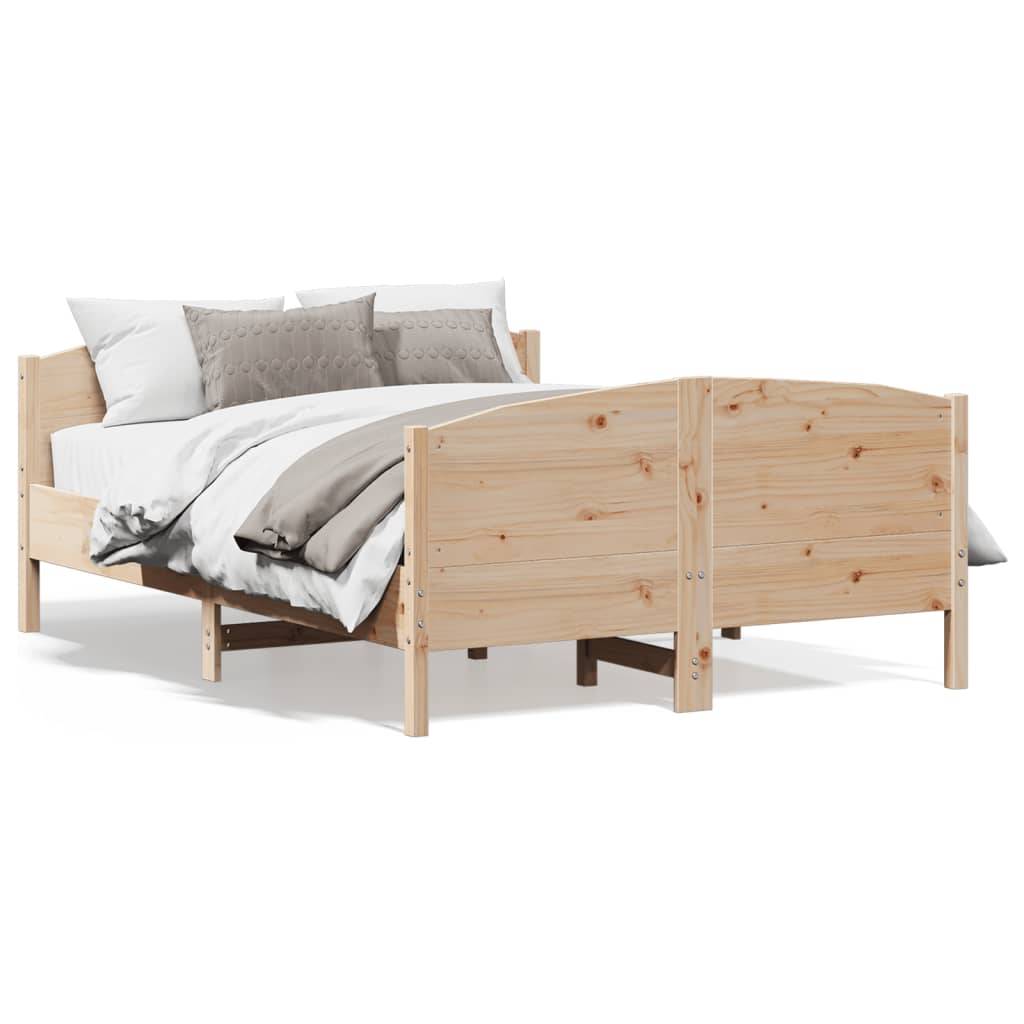 vidaXL Massivholzbett ohne Matratze 135x190 cm Kiefernholz