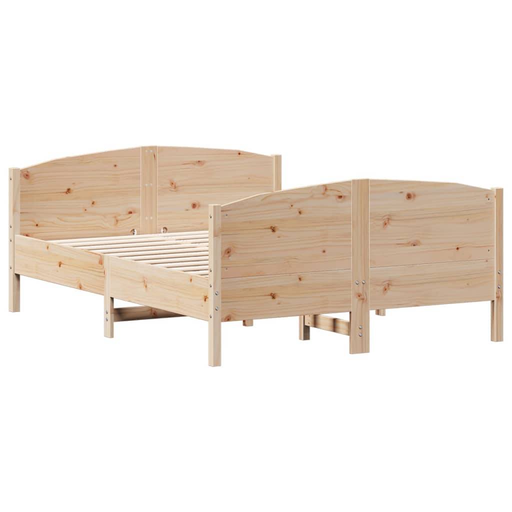 vidaXL Massivholzbett ohne Matratze 135x190 cm Kiefernholz