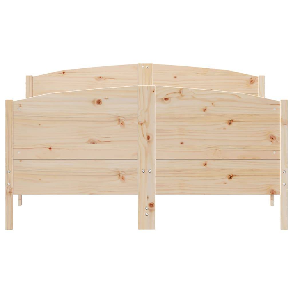 vidaXL Massivholzbett ohne Matratze 135x190 cm Kiefernholz