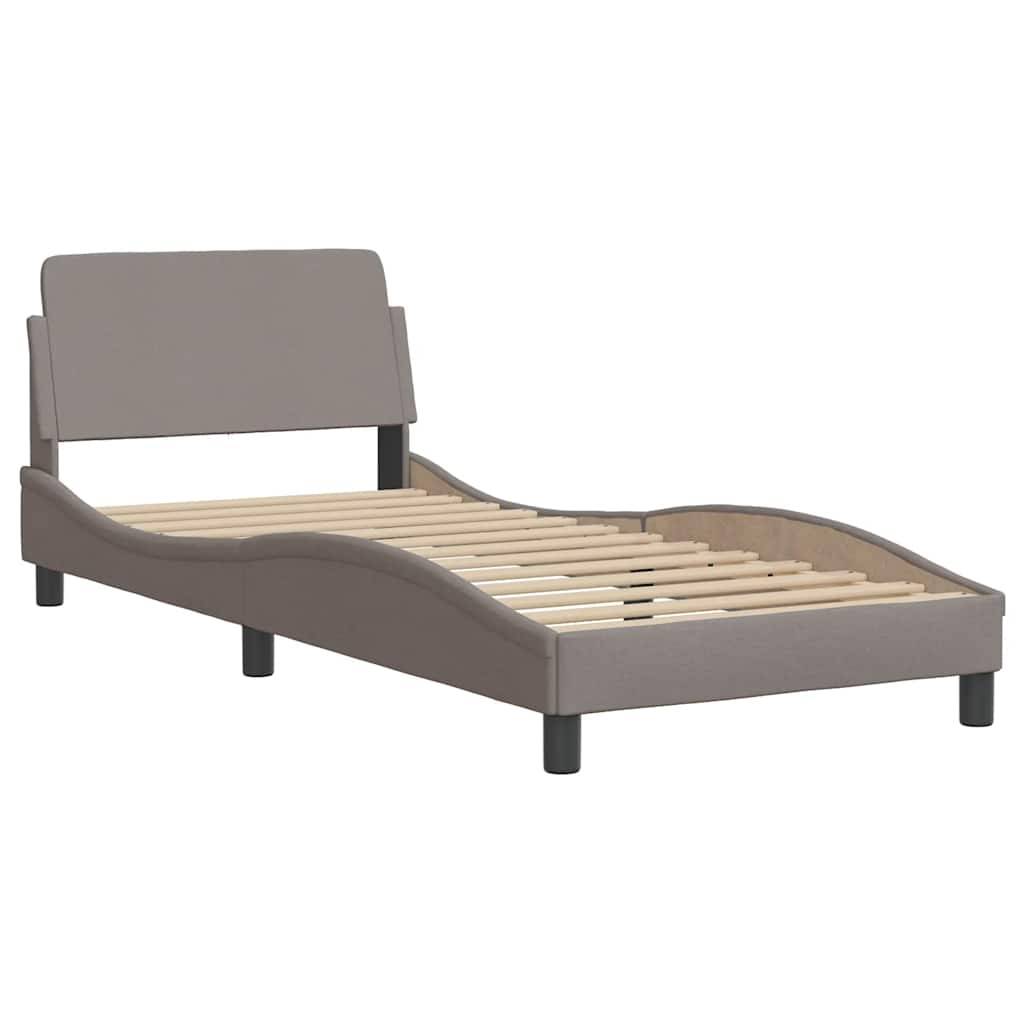 vidaXL Bettgestell mit Kopfteil ohne Matratze Taupe 90x200 cm Stoff