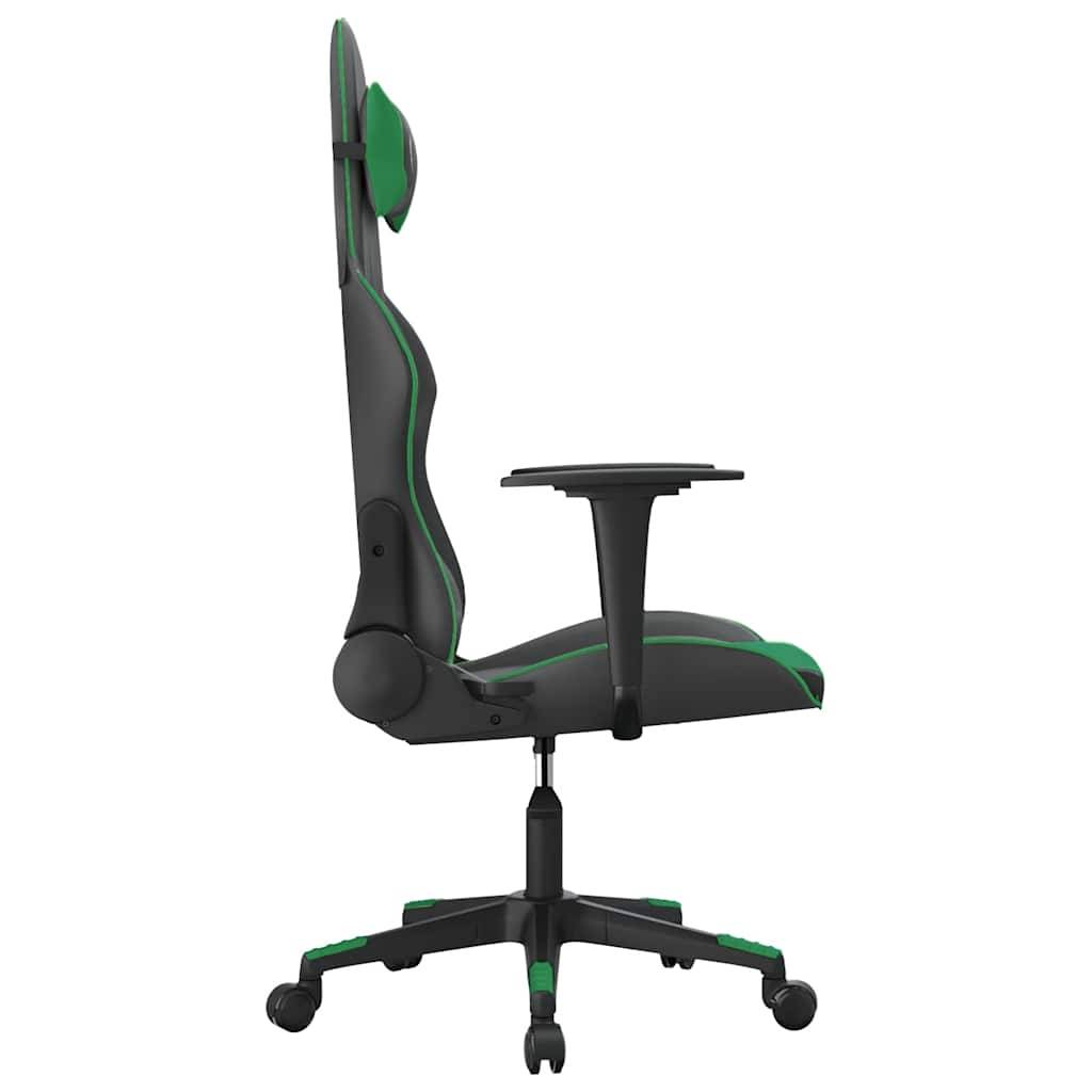 vidaXL Gaming-Stuhl mit Massagefunktion Schwarz und Grün Kunstleder