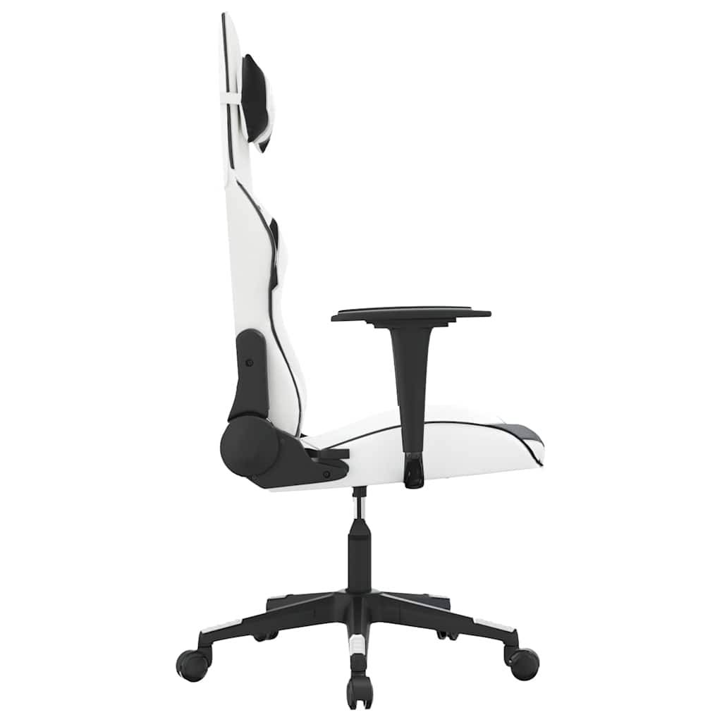 vidaXL Gaming-Stuhl Weiß und Schwarz Kunstleder