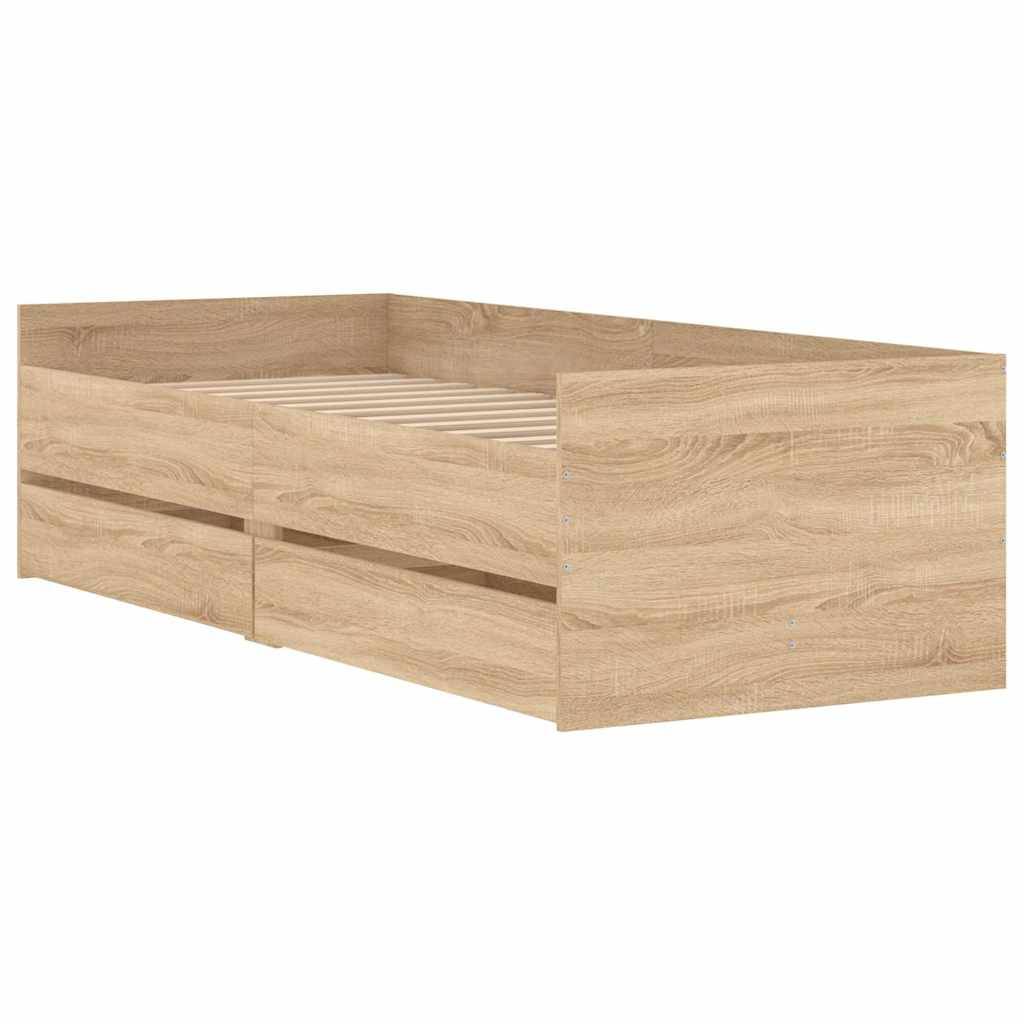 vidaXL Bettgestell mit Schubladen Sonoma-Eiche 90x190 cm
