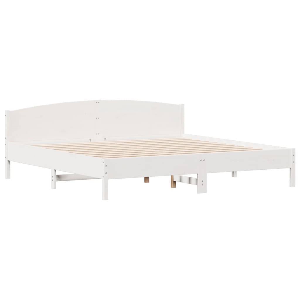 vidaXL Massivholzbett ohne Matratze Weiß 200x200 cm Kiefernholz