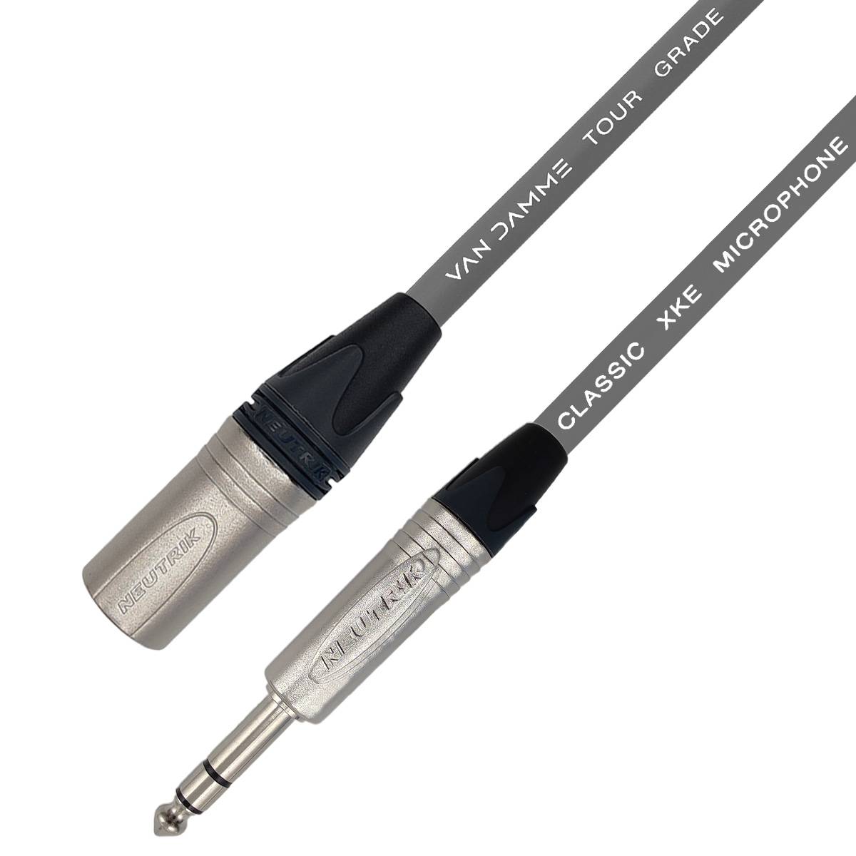 Van Damme XKE Microphone Mikrofon-/ Patchkabel (Neutrik XLR-m / TRS) 1m Grau