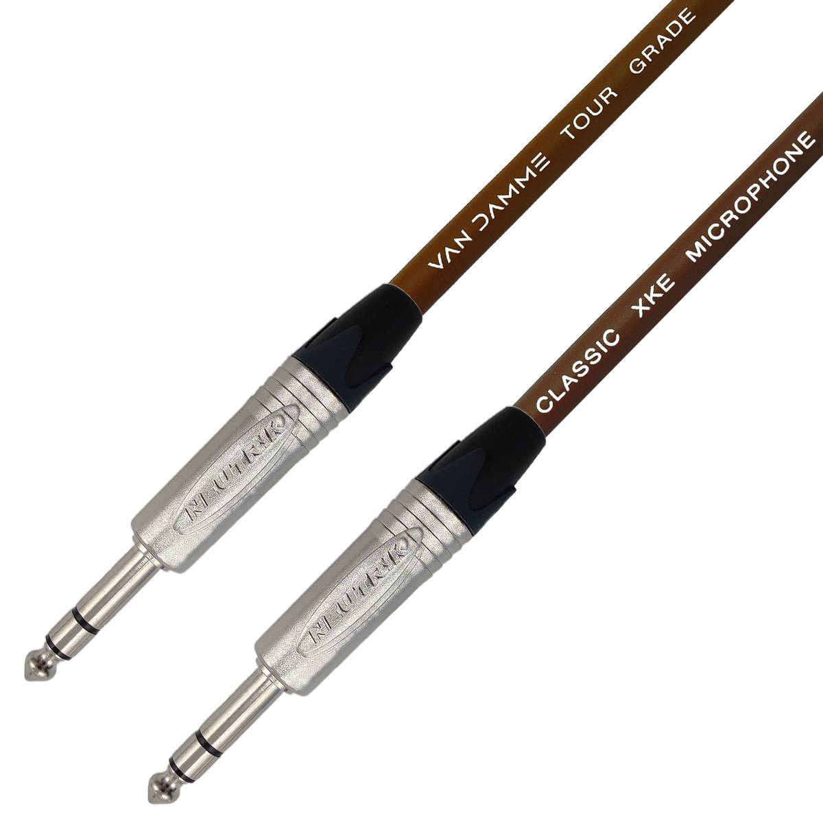 Van Damme XKE Microphone Mikrofon-/ Patchkabel (Neutrik TRS) 0.5m Braun