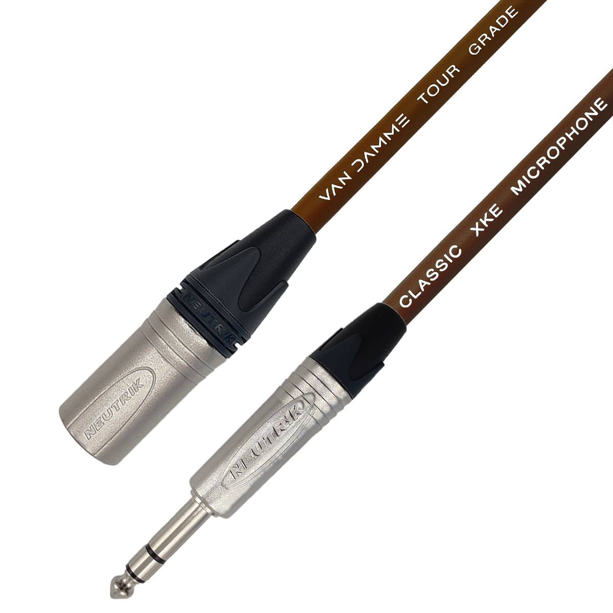 Van Damme XKE Microphone Mikrofon-/ Patchkabel (Neutrik XLR-m / TRS) 0.5m Braun