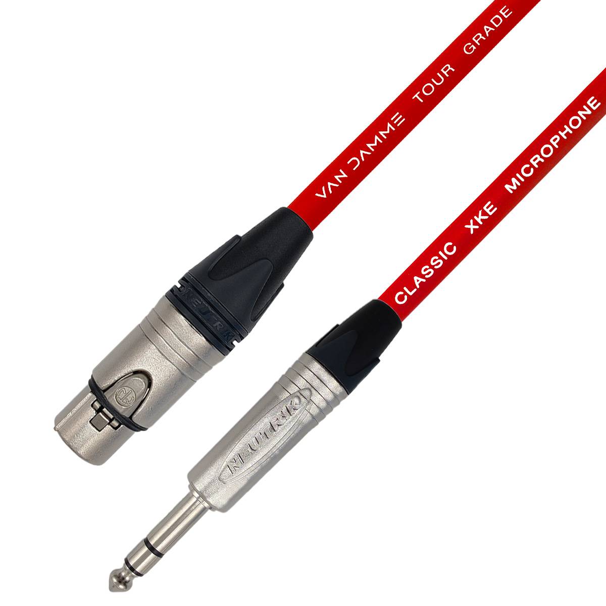 Van Damme XKE Microphone Mikrofon-/ Patchkabel (Neutrik XLR-f / TRS) 10m Rot