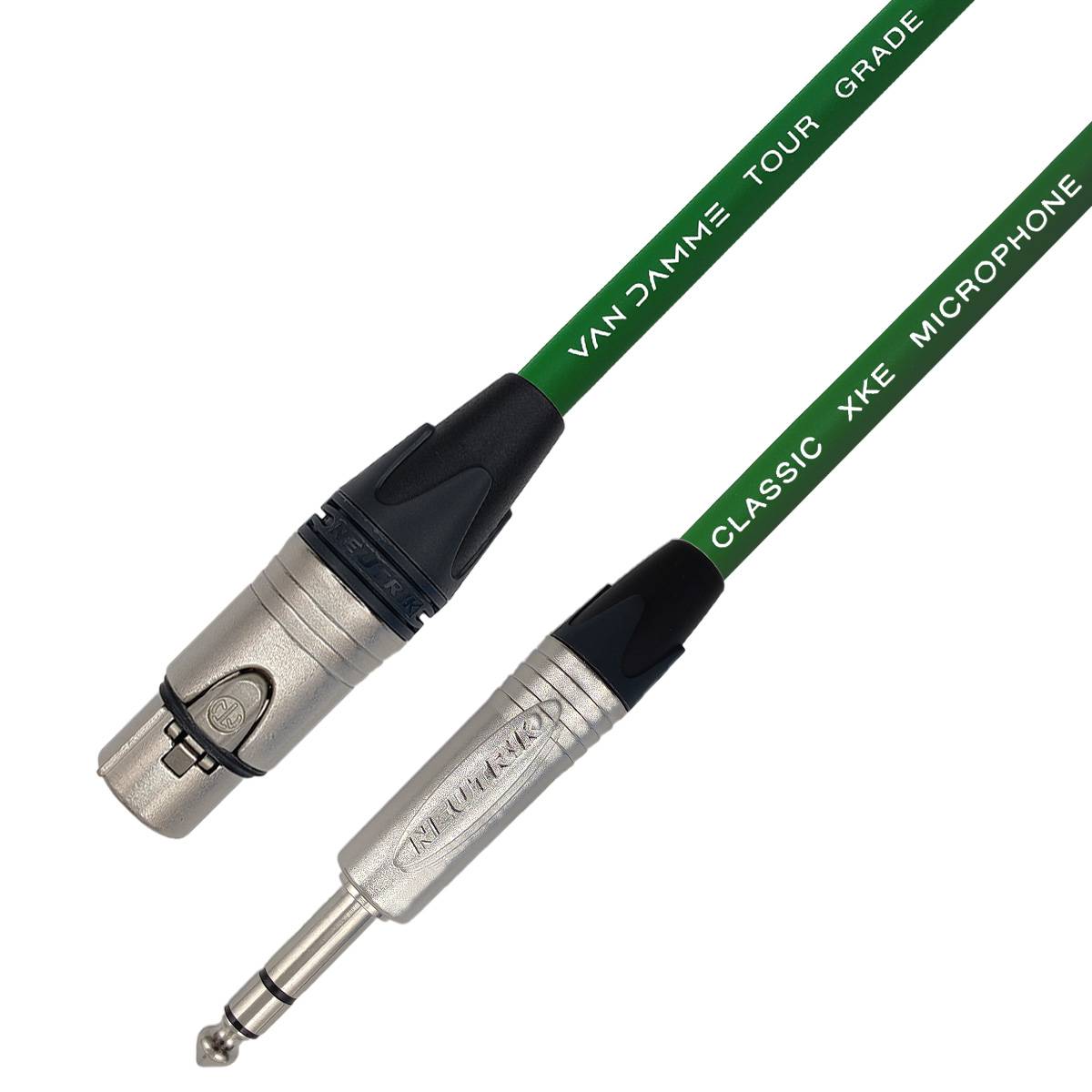 Van Damme XKE Microphone Mikrofon-/ Patchkabel (Neutrik XLR-f / TRS) 0.5m Grün