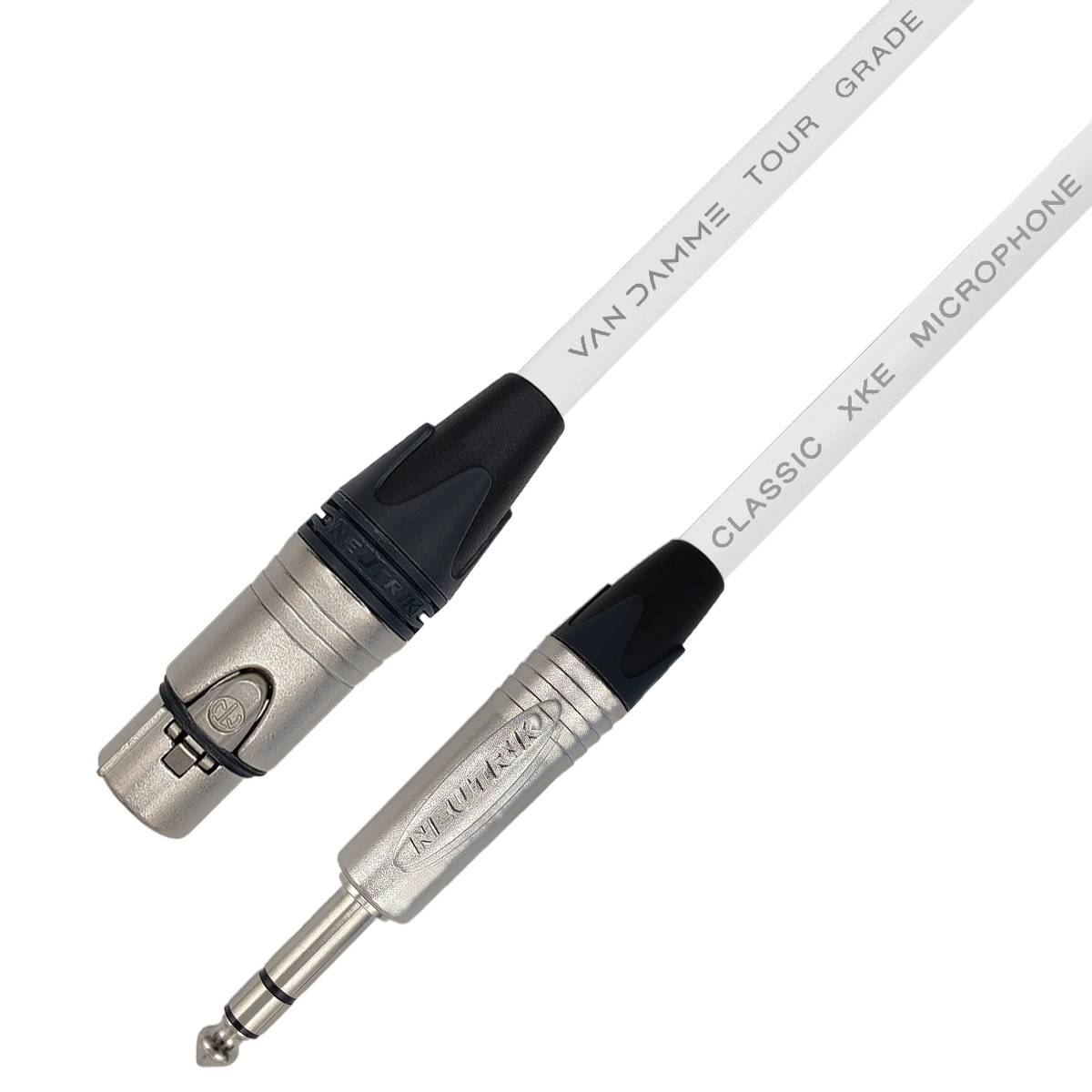 Van Damme XKE Microphone Mikrofon-/ Patchkabel (Neutrik XLR-f / TRS) 15m Weiß