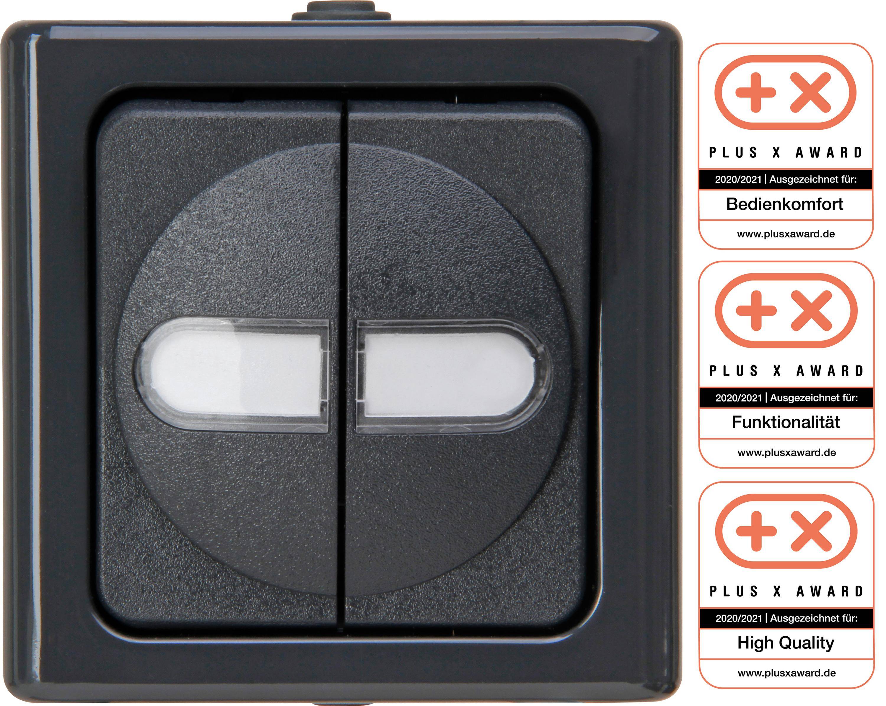 Heinrich Kopp Serienschalter AP-FR Serien-Sch. BlueElectric anthrazit - Grau