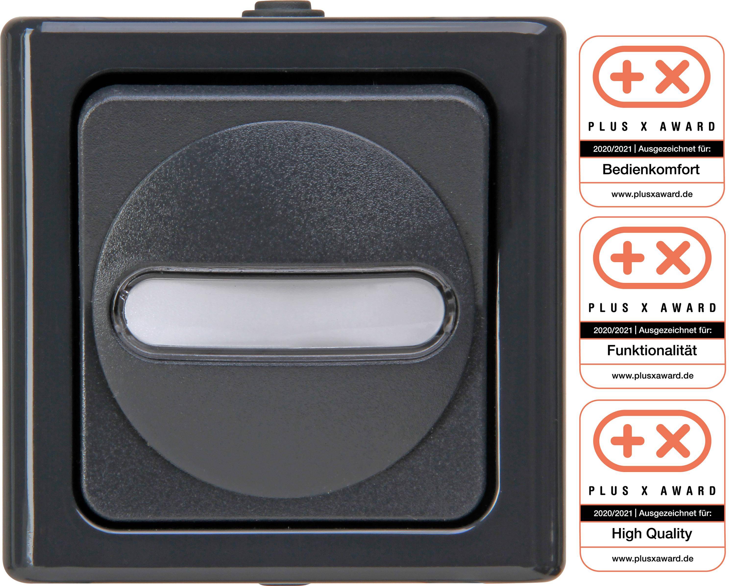 Heinrich Kopp Wechselschalter anth glz BlueElectric 1f m.Glimm AP IP44 10AX - IP