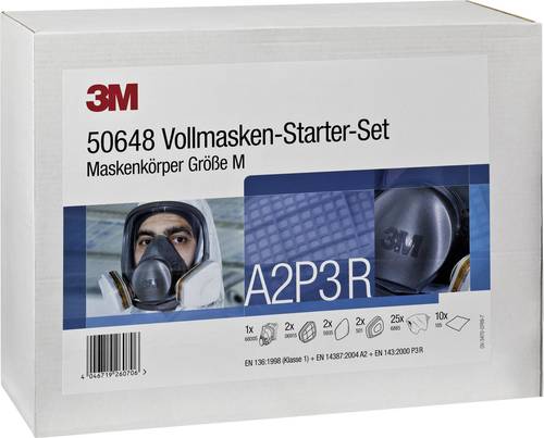 3M 50648 Atemschutz Vollmasken-Set A2P3 R Größe: M