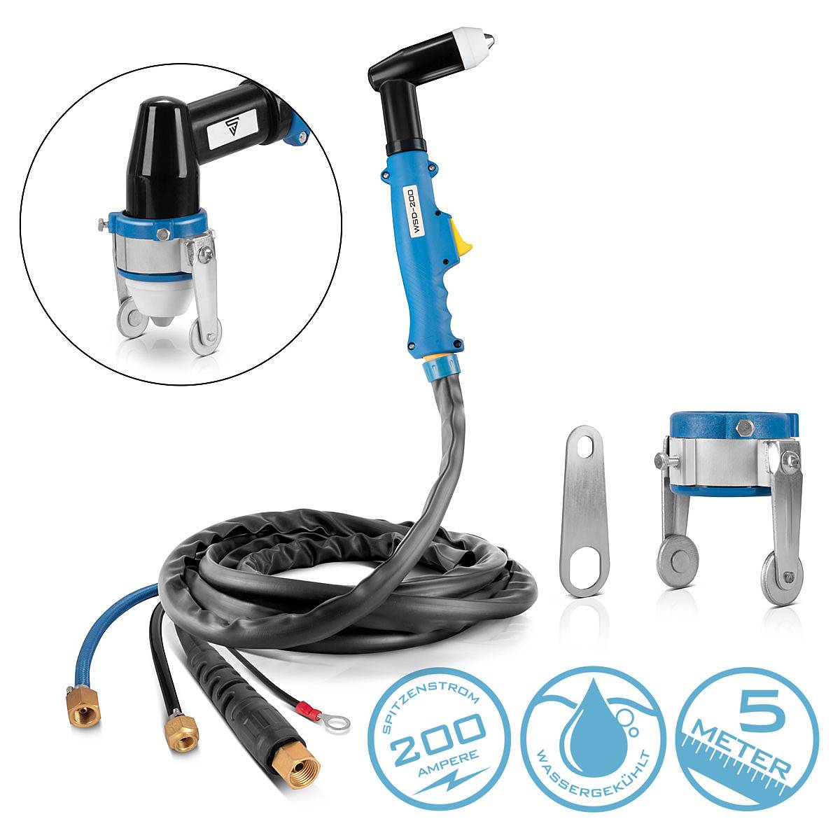 STAHLWERK Wassergekühlter Plasmaschneidbrenner WSD 200 5m CUT Schlauchpaket 200A