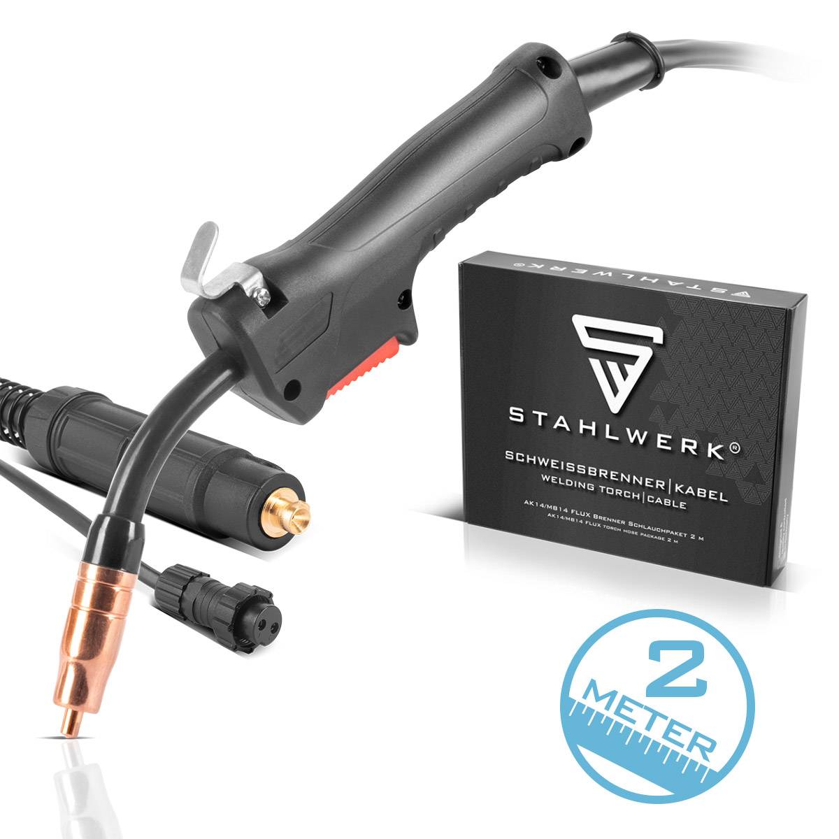 STAHLWERK Schweißbrenner FLUX AK14 | MB14 bis 160 A, 2 m Schlauchpaket 9 mm Dorn