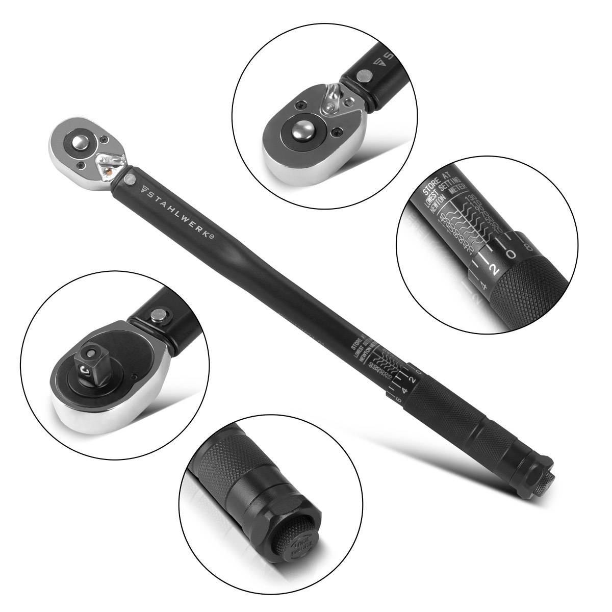 STAHLWERK Drehmomentschlüssel TW-140 ST 10-140 Nm 3/8“ Zoll Umschaltknarre